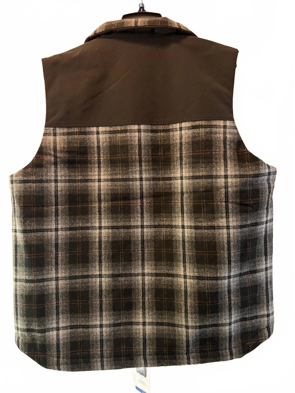 Pendleton Men's Large Plaid Fleece Vest with Zipper
